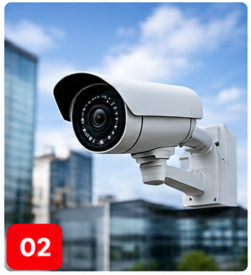 “IP CCTV camera installed for network-based security surveillance.”