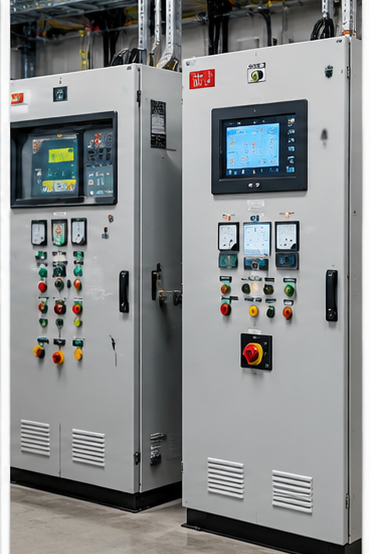 “Fire protection control cabinets with digital displays, indicators and system controls.”