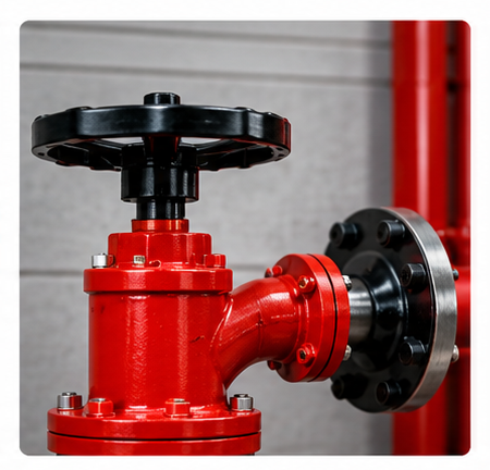 Red fire hydrant valve and fire protection equipment