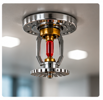 Ceiling-mounted fire sprinkler for automatic fire protection