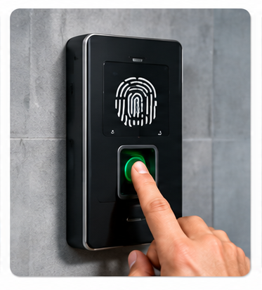 Fingerprint biometric access control reader for secure entry