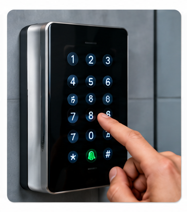PIN keypad access control system for secure door entry